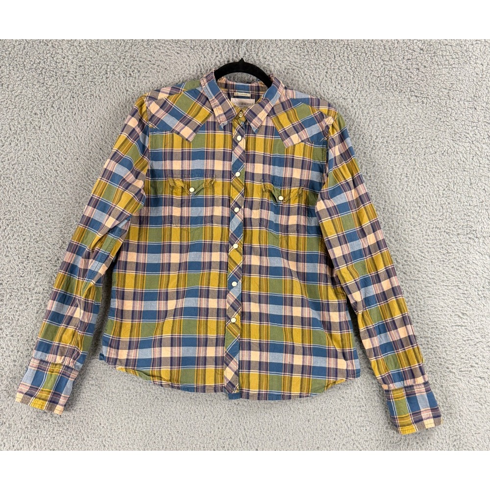 Denim & Supply Ralph Lauren Shirt Womens XL Plaid Western Snap RL Cowgirl Cotton